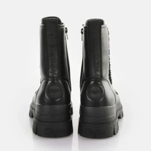 Women BUFFALO Ankle Boots^Aspha Chain Laceup Mid Ankle-Boot Vegan