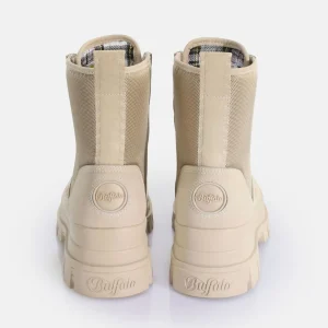 Women BUFFALO Ankle Boots^Aspha Com2 Laceup Mid Ankle-Boot Vegan