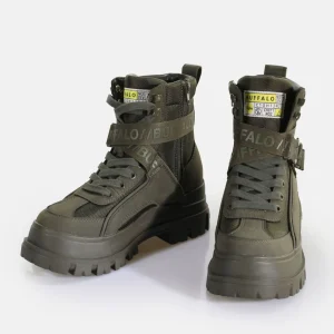 Women BUFFALO Ankle Boots^Aspha Com1 Laceup Mid Men'S Vegan Ankle Boot