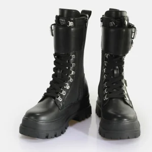 Women BUFFALO Vegan Shoes^Aspha Com Steel Laceup Hi - Vegan Nappa/Nylon -