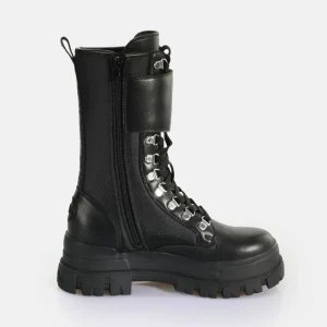 Women BUFFALO Vegan Shoes^Aspha Com Steel Laceup Hi - Vegan Nappa/Nylon -
