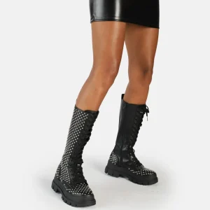 Women BUFFALO Vegan Shoes^Aspha On Pin Laceup Hi Boot Vegan