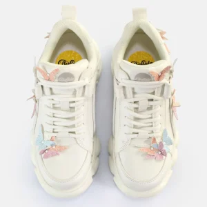 Women BUFFALO Bridal Shoes^Cld Corin Butterflies Sneakers Low Vegan