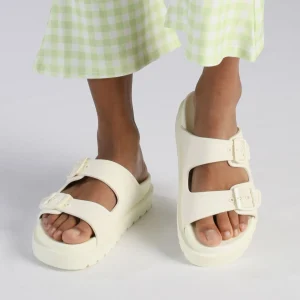 Women BUFFALO Vegan Shoes^Eve Sol Platform Slide Vegan