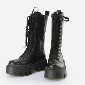 Women BUFFALO Vegan Shoes^Flora Laceup Hi Boot Vegan