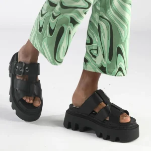 Women BUFFALO Vegan Shoes^Flora Slide Platform Sandals Vegan