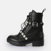 Women BUFFALO Ankle Boots^Wave Pearl Laceup Mid Boot Vegan